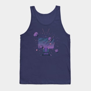 Greatest Show Off Earth // Space Cadet Watching TV in Outer Space // Cool Outer Space Illustration Tank Top